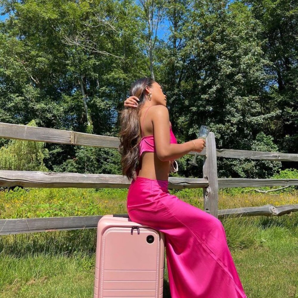 Brand New with tags Monos 23-Inch Pro Plus Carry-On Rose Quartz